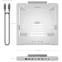 Aisens ASUC-7P046-GR Soporte Ajustable Portátil Tablet con Docking USB-C 7 en 1, 2xHDMI 4K, RJ45, 2xUSB-A, USB-C PD 100W, Gris